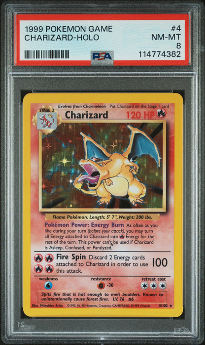 Charizard Holo 4/102 Game Pokemon PSA 8