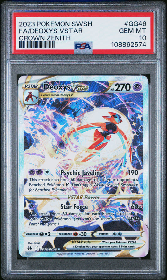 Deoxys Vstar GG46/GG70 Galarian Gallery Crown Zenith Pokemon PSA 10