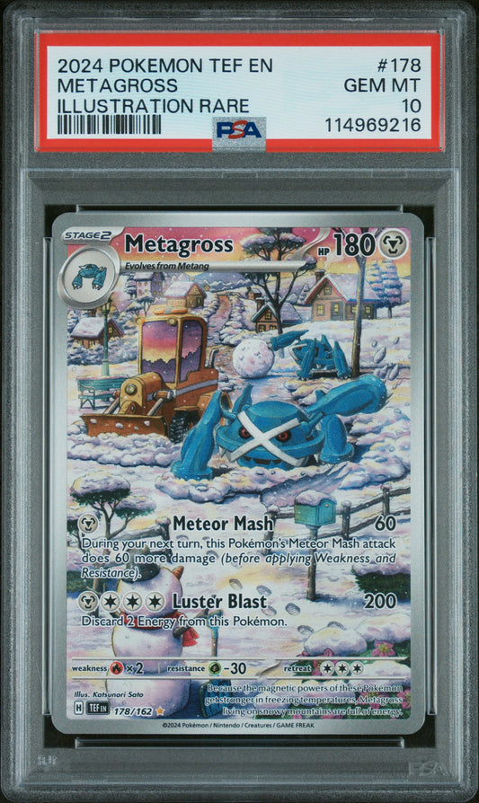 Metagross 178/162 Illustration Rare Temporal Forces Pokemon PSA 10