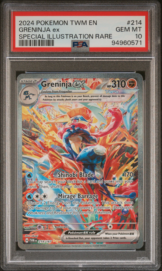 Greninja EX 214/167 Special Illustration Rare Pokemon PSA 10