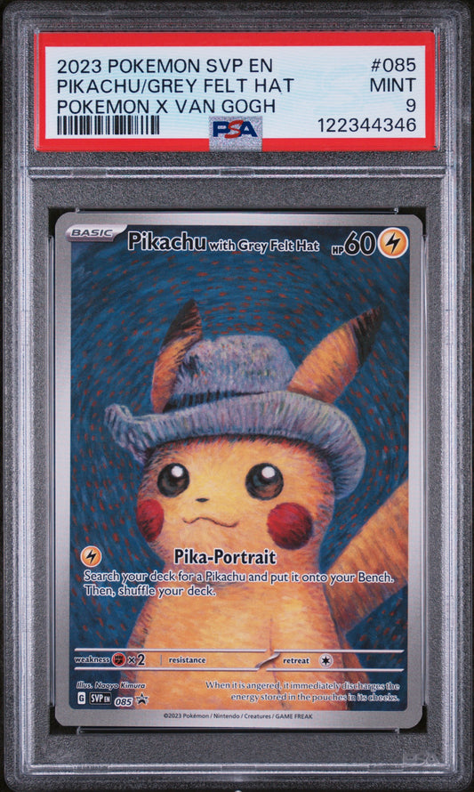 Pikachu With Grey Felt Hat 085 Pokemon X Van Gogh Pokemon PSA 9
