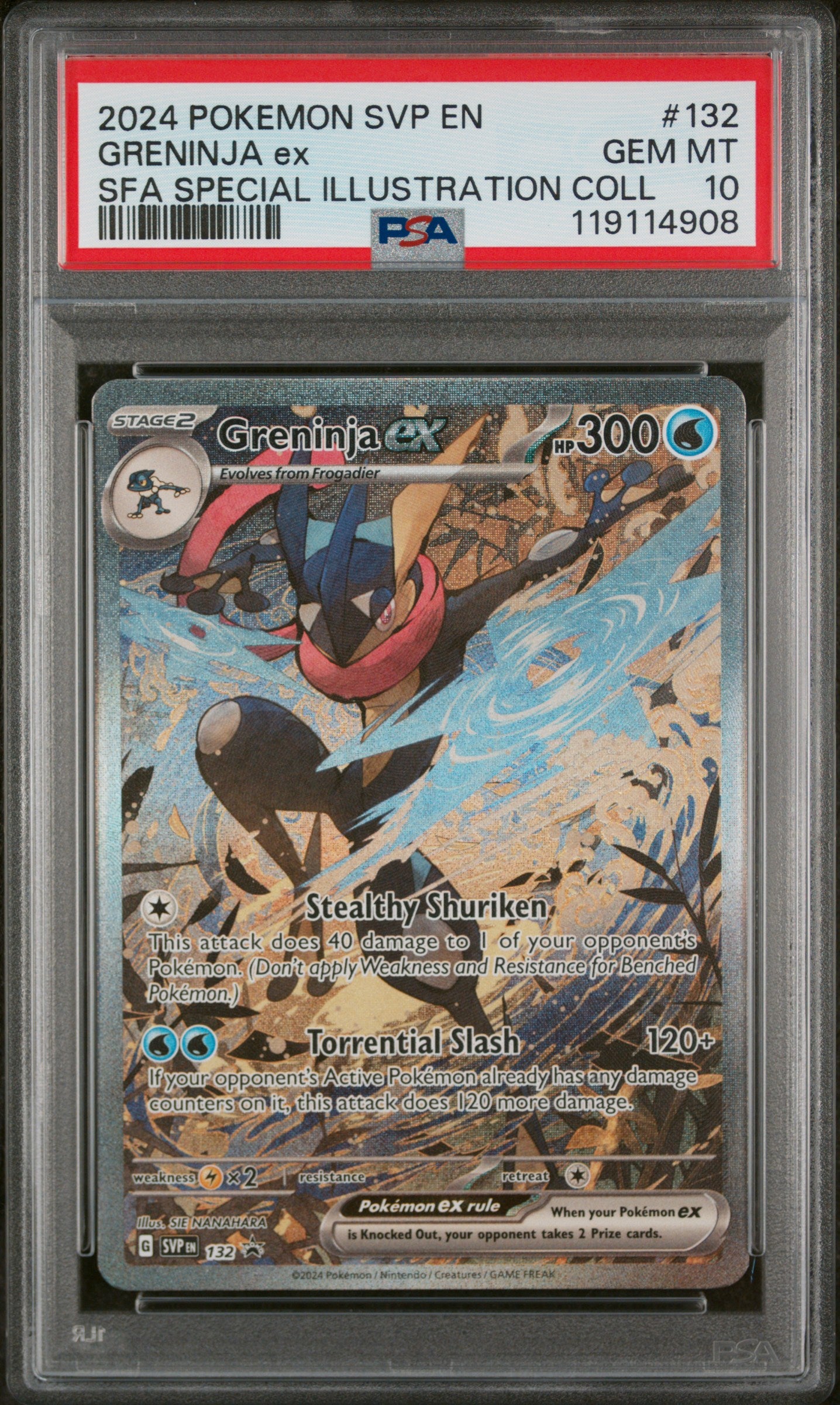 Greninja EX 132 Shrouded Fable Special Illustration Collection Pokemon PSA 10