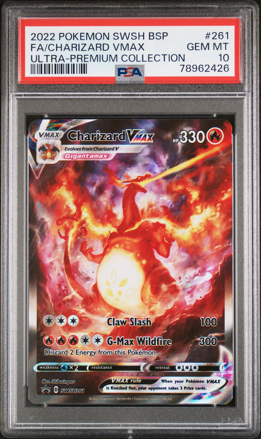 Charizard Vmax 261 Ultra Premium Swsh Black Star Promo Pokemon PSA 10