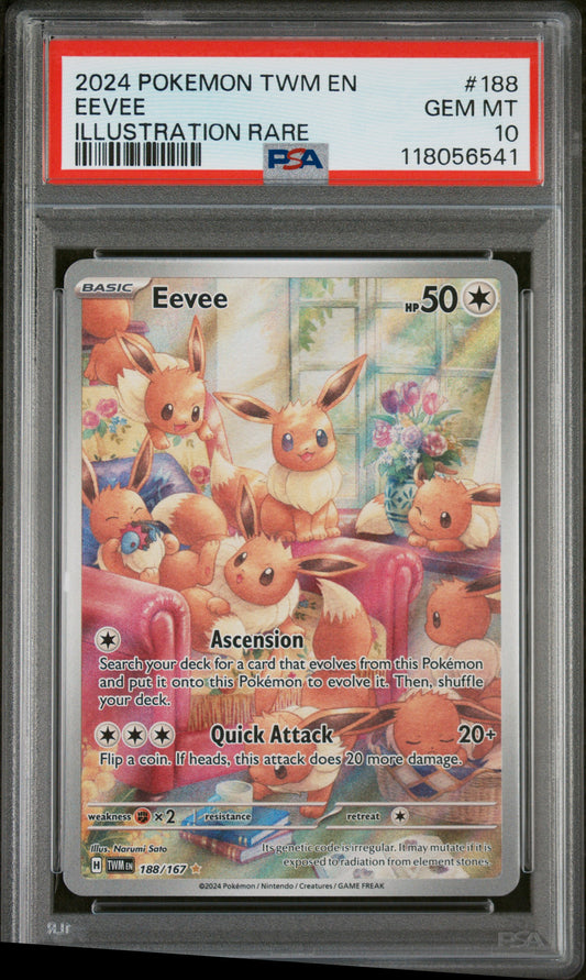 Eevee 188/167 Illustration Rare Twilight Masquerade Pokemon PSA 10