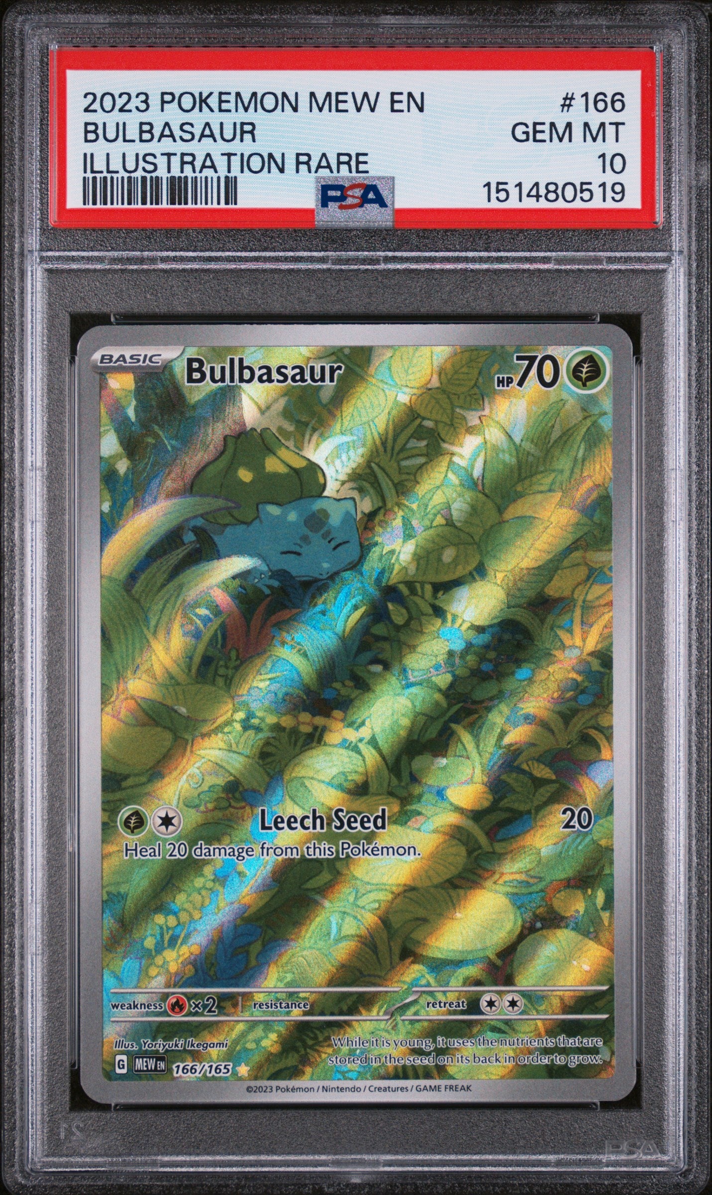 Bulbasaur 166/165 Illustration Rare 151 Pokemon PSA 10