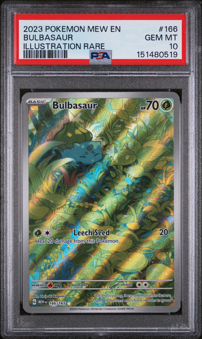 Bulbasaur 166/165 Illustration Rare 151 Pokemon PSA 10