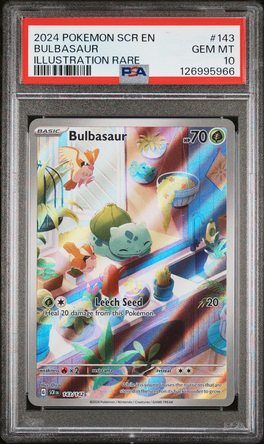 Bulbasaur 143/142 Illustration Rare Stellar Crown Pokemon PSA 10
