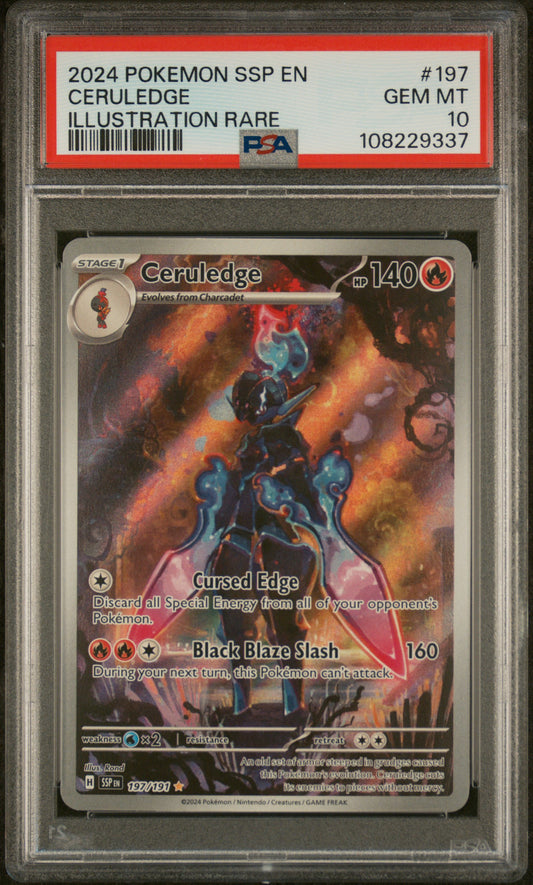 Ceruledge 197/191 Illustration Rare Ssp En Surging Sparks Pokemon PSA 10