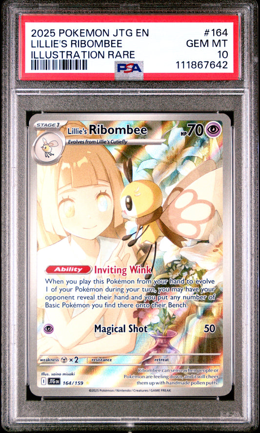 Lillie's Ribombee 164/159 Illustration Rare Journey Together Pokemon PSA 10