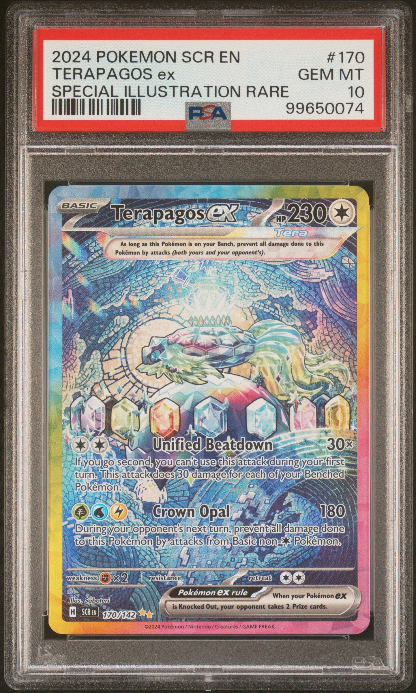 Terapagos EX 170/142 Special Illustration Rare Stellar Crown Pokemon PSA 10