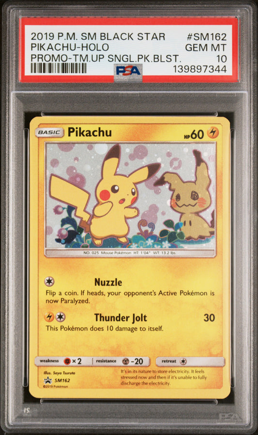Pikachu Holo SM162/181 Team Up Single Pack Blisters Pokemon PSA 10