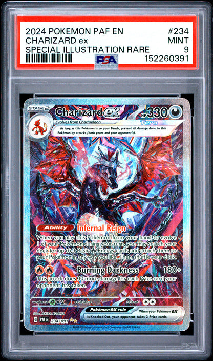 Charizard EX 234/091 Special Illustration Rare Paldean Fates Pokemon PSA 9