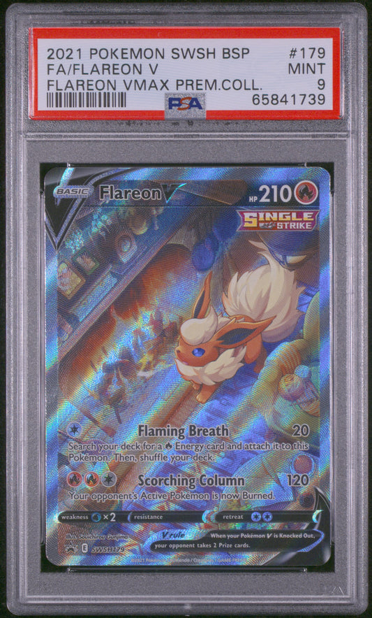 Flareon V 179 Vmax Premium Collection Swsh Black Star Promo Pokemon PSA 9