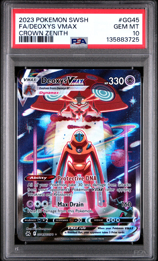 Deoxys Vmax GG45/GG70 Galarian Gallery Crown Zenith Pokemon PSA 10