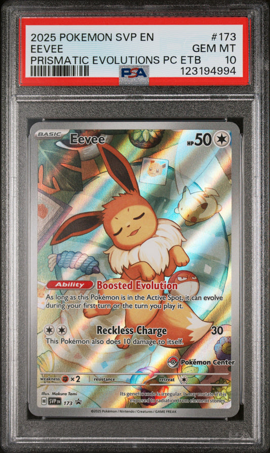 Eevee 173/131 Prismatic Evolutions Pokemon Center ETB Pokemon PSA 10