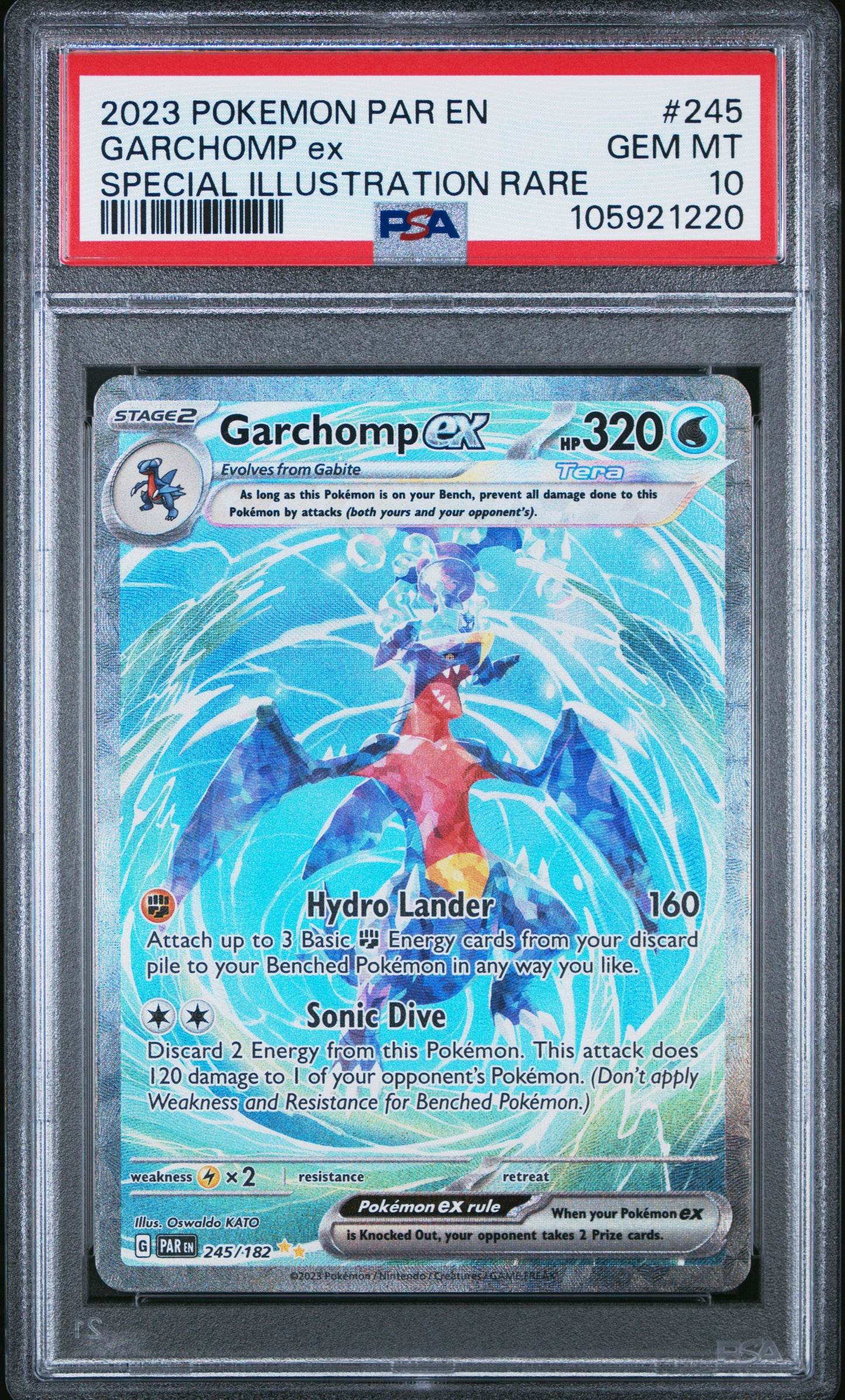 Garchomp EX 245/182 Special Illustration Rare Par En-Paradox Rift Pokemon PSA 10