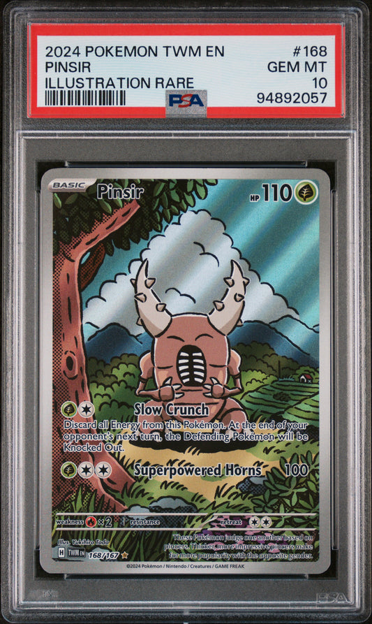 Pinsir 168/167 Illustration Rare Twilight Masquerade Pokemon PSA 10