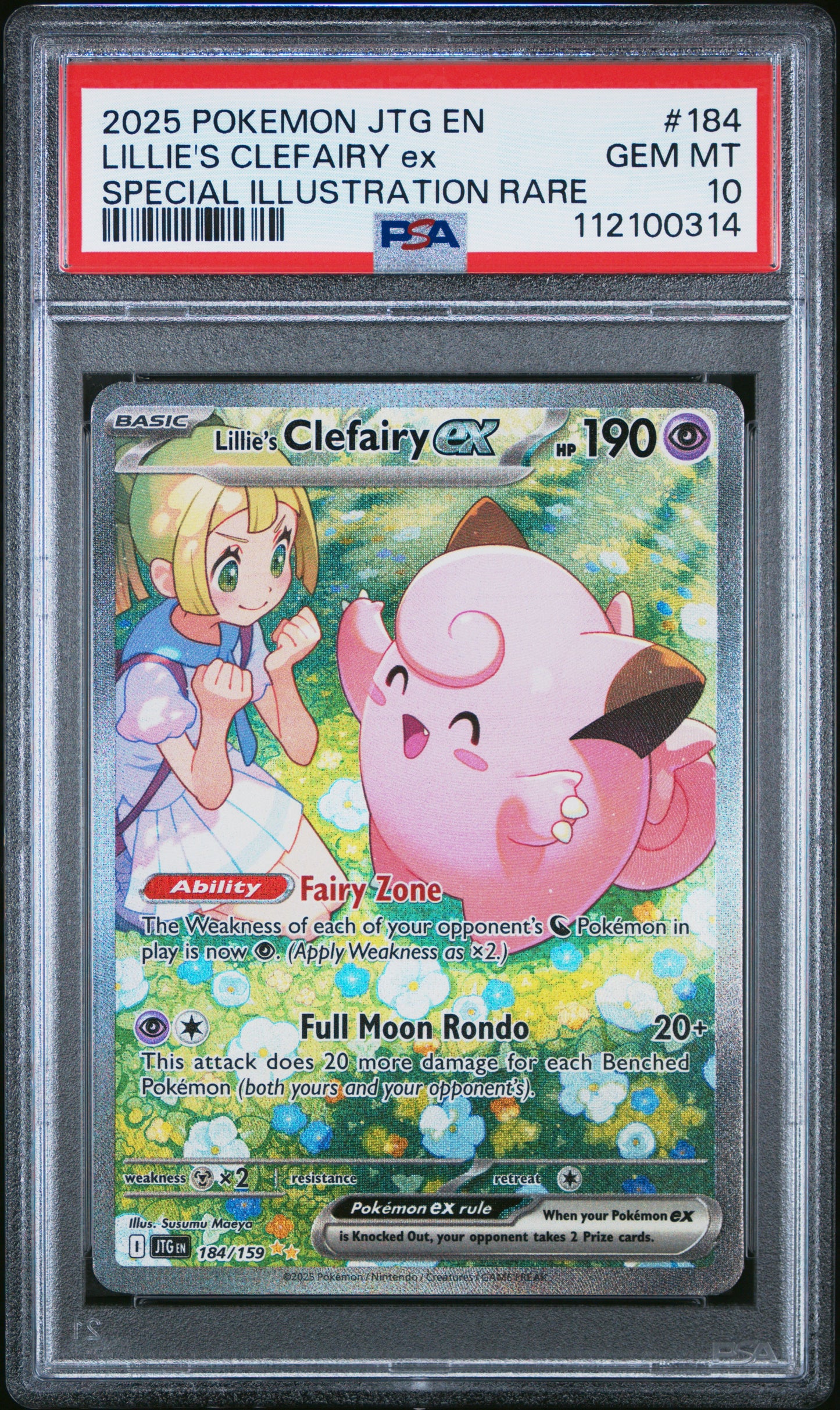Lillie's Clefairy EX 184/159 Special Illustration Rare Pokemon PSA 10