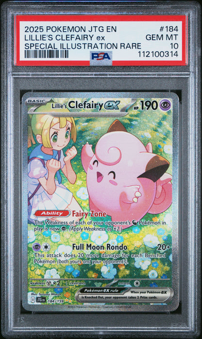 Lillie's Clefairy EX 184/159 Special Illustration Rare Pokemon PSA 10