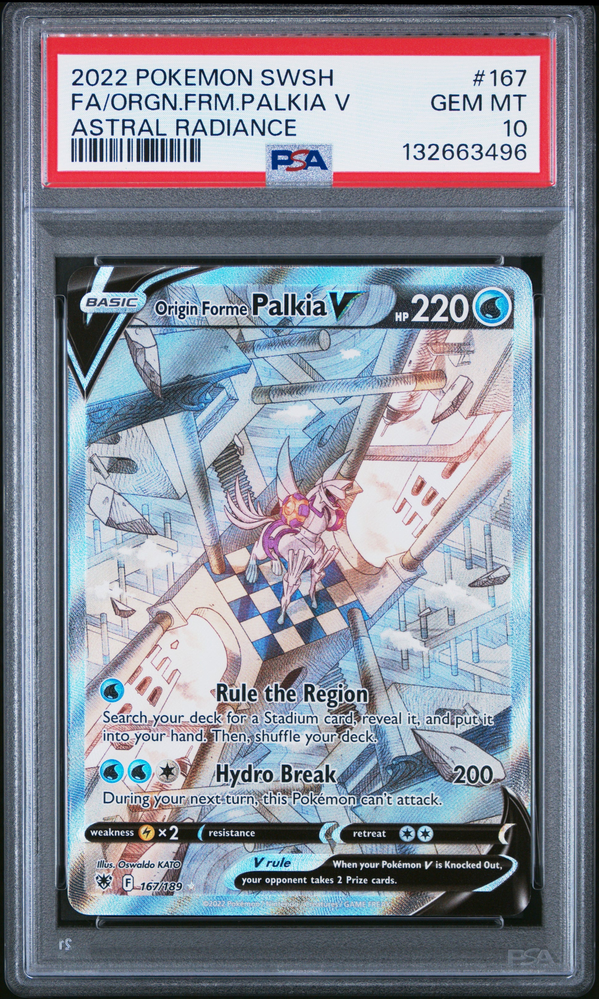 Origin Forme Palkia V 167/189 Astral Radiance Pokemon PSA 10