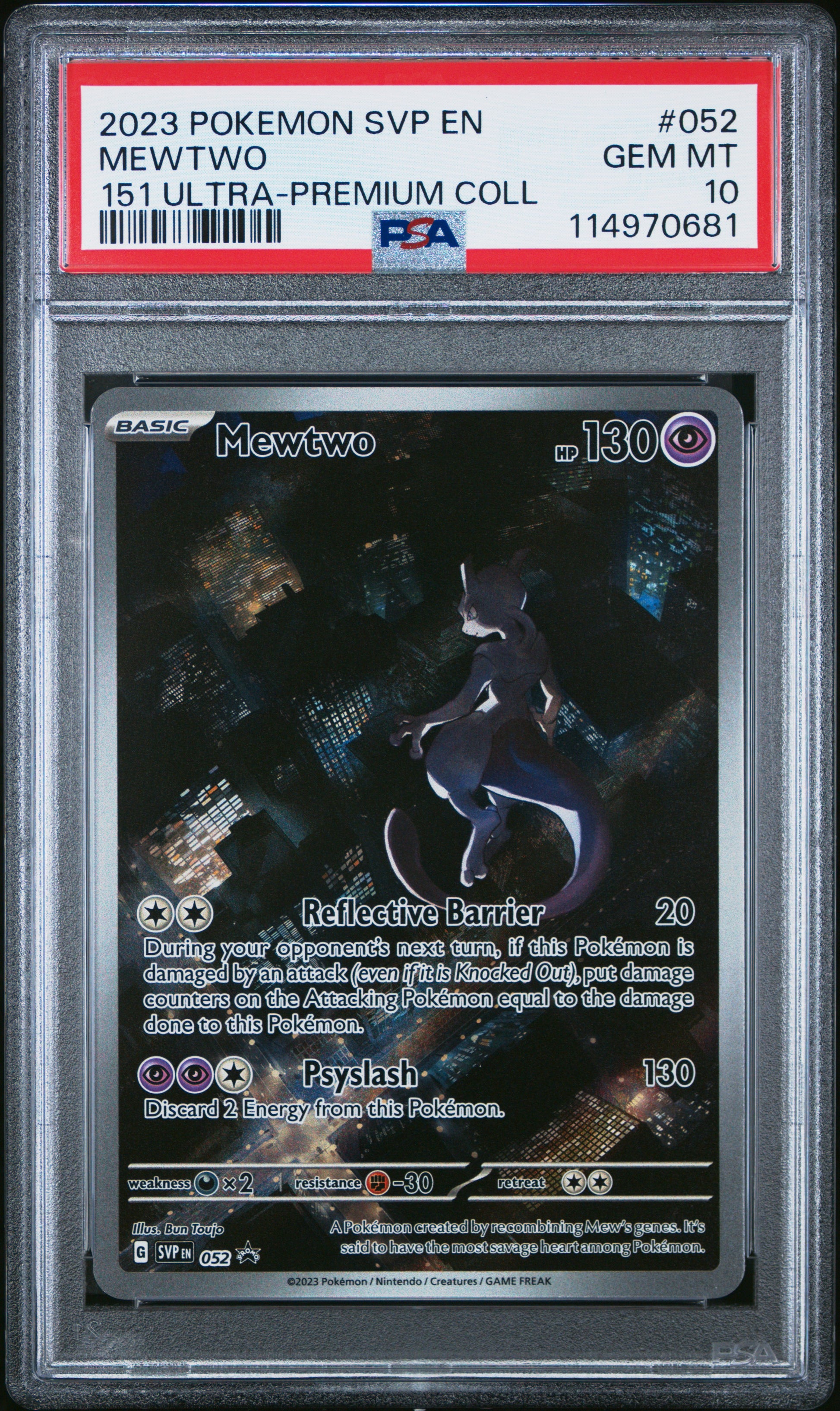 Mewtwo 052 151 Ultra-Premium Collection Sv Black Star Promo Pokemon PSA 10
