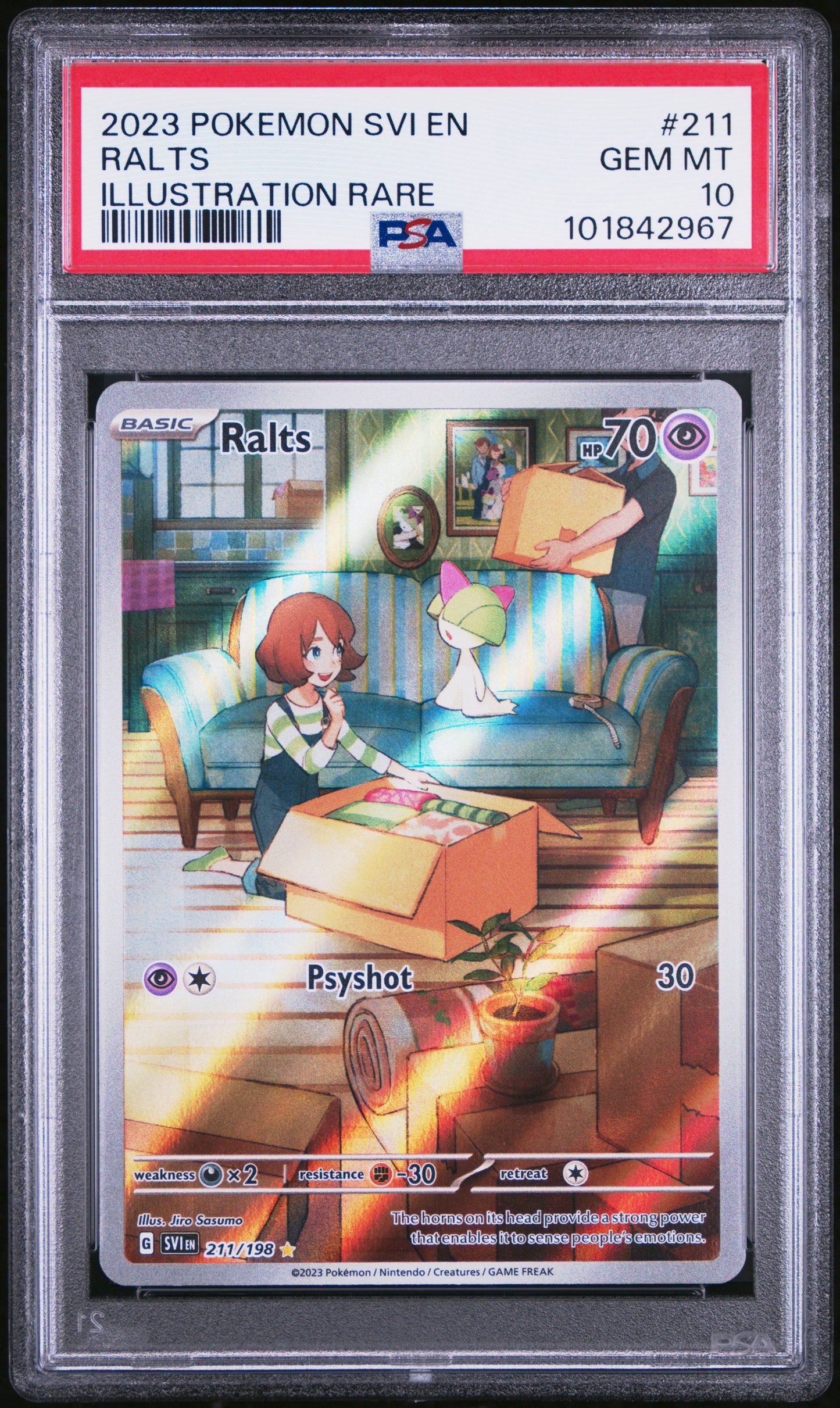 Ralts 211 Illustration Rare Svi En-Scarlet & Violet Pokemon PSA 10