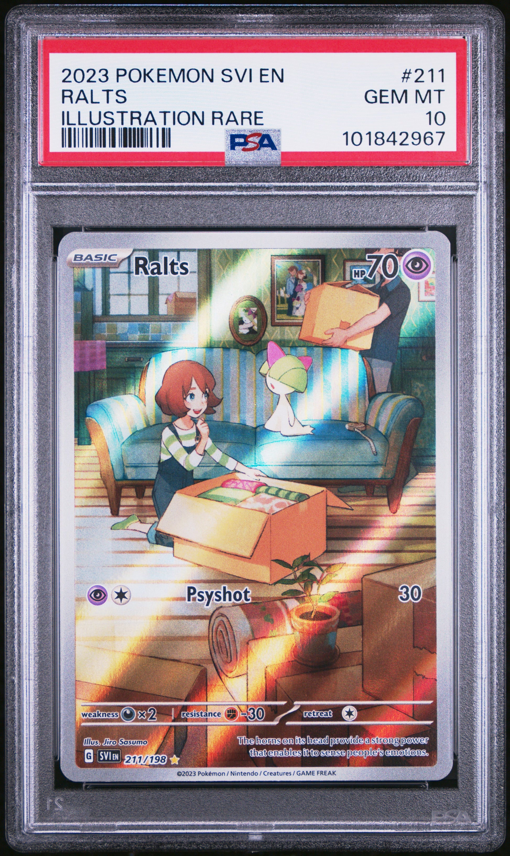 Ralts 211 Illustration Rare Svi En-Scarlet & Violet Pokemon PSA 10