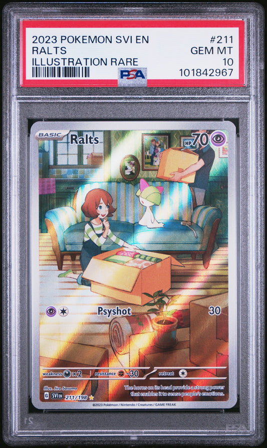 Ralts 211 Illustration Rare Svi En-Scarlet & Violet Pokemon PSA 10