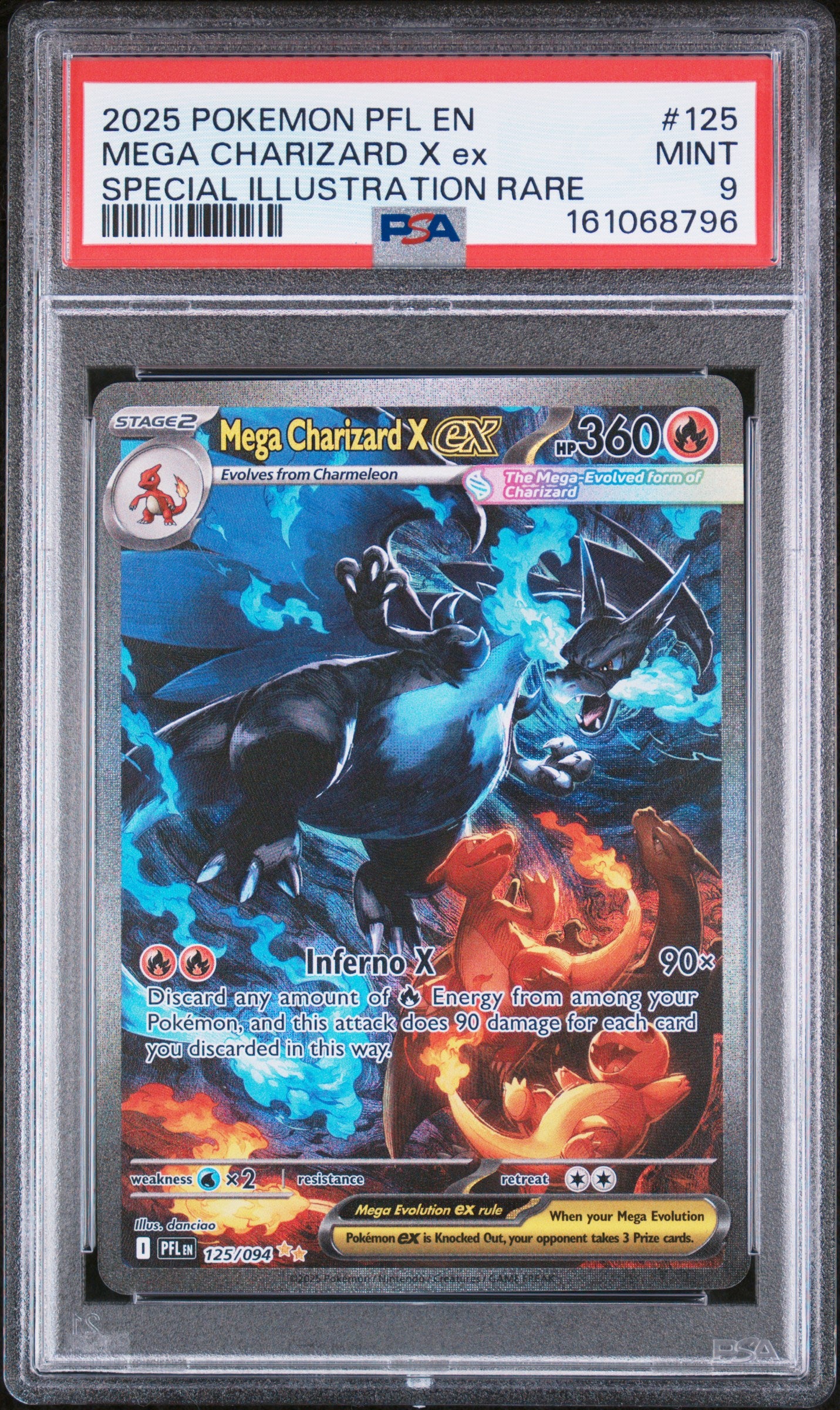 Mega Charizard X EX 125/094 Special Illustration Rare Pokemon PSA 9