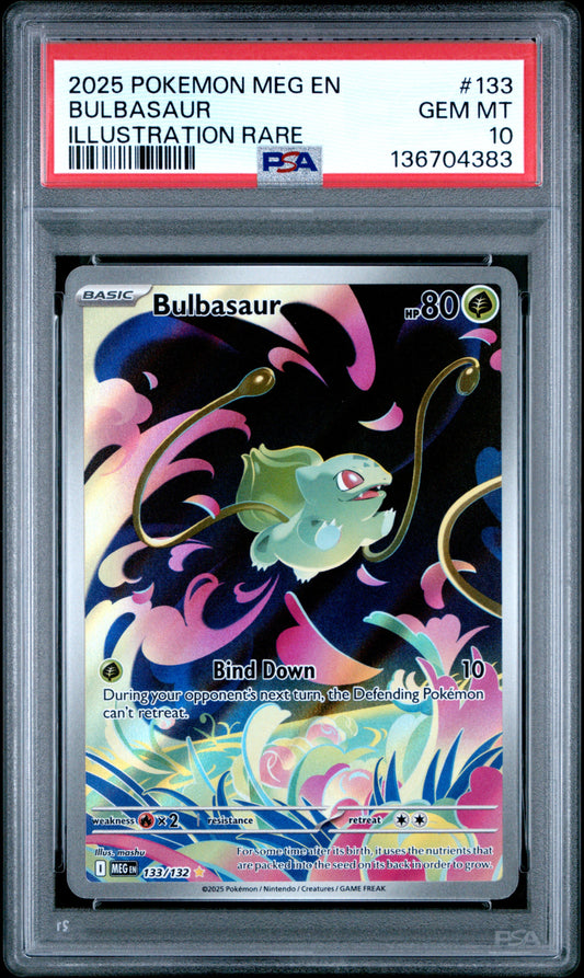 Bulbasaur 133/132 Illustration Rare Mega Evolution Pokemon PSA 10