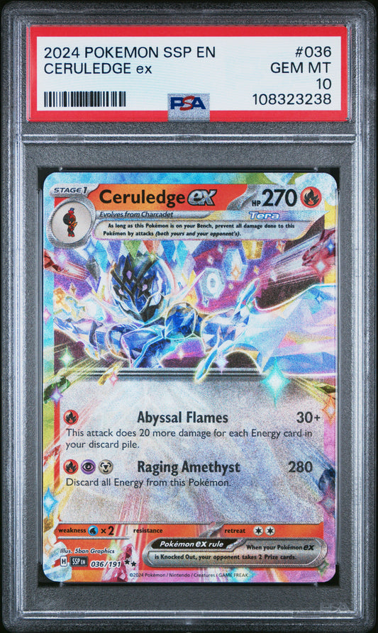 Ceruledge EX 036/191 Ssp En Surging Sparks Pokemon PSA 10