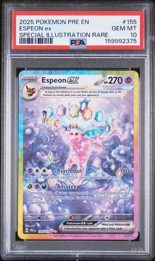 Espeon EX 155/131 Special Illustration Rare Prismatic Evolutions Pokemon PSA 10