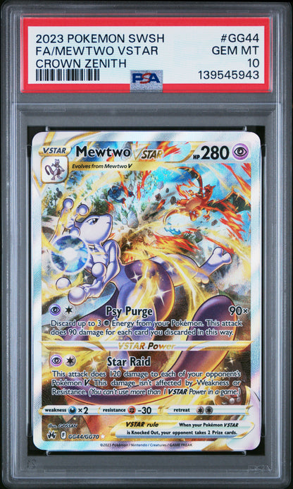 Mewtwo Vstar GG44/GG70 Sword Shield Crown Zenith Pokemon PSA 10