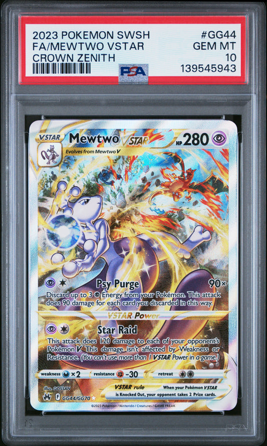 Mewtwo Vstar GG44/GG70 Sword Shield Crown Zenith Pokemon PSA 10