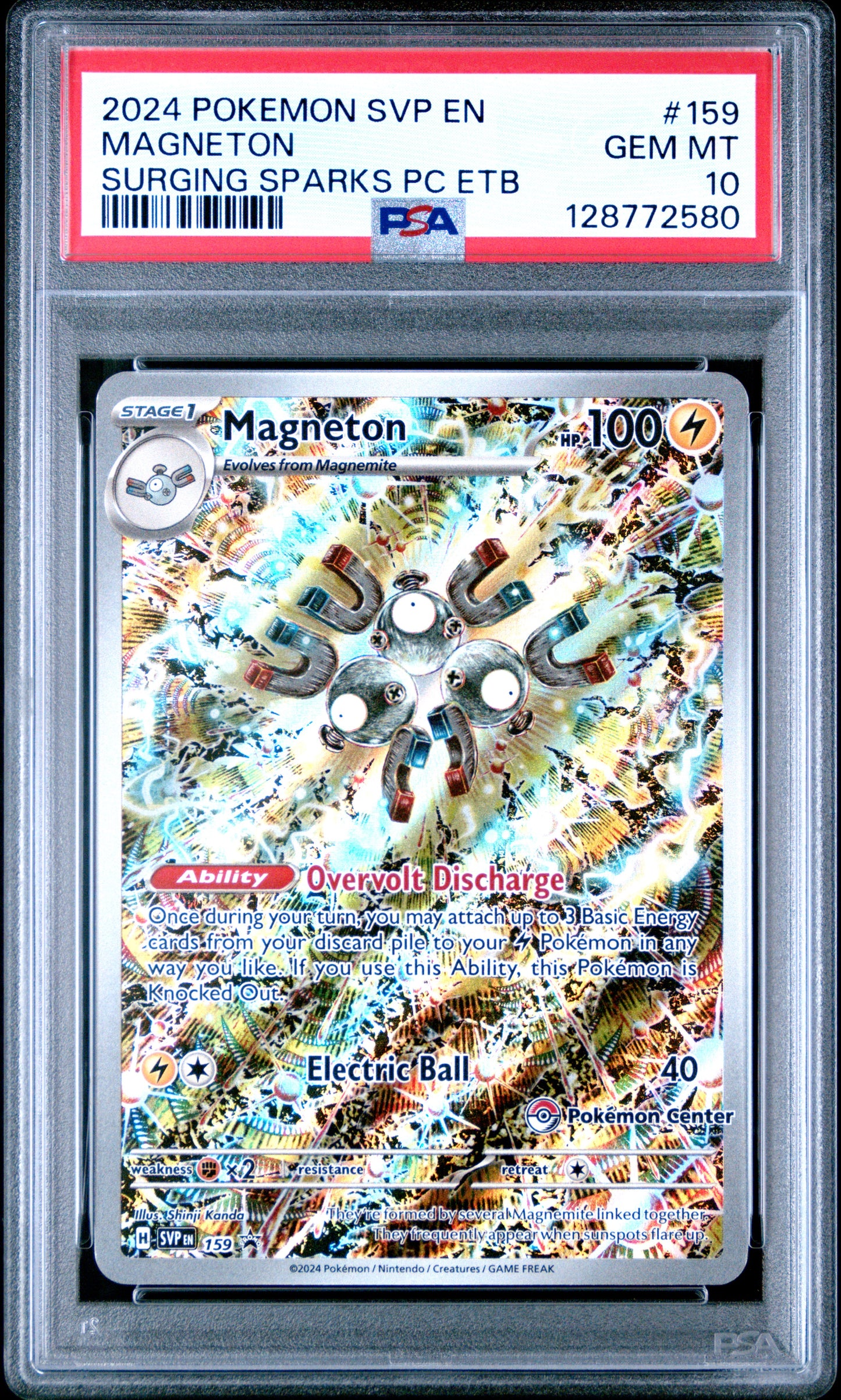 Magneton 159 Surging Sparks Pokemon Center Elite Trainer Box Pokemon PSA 10