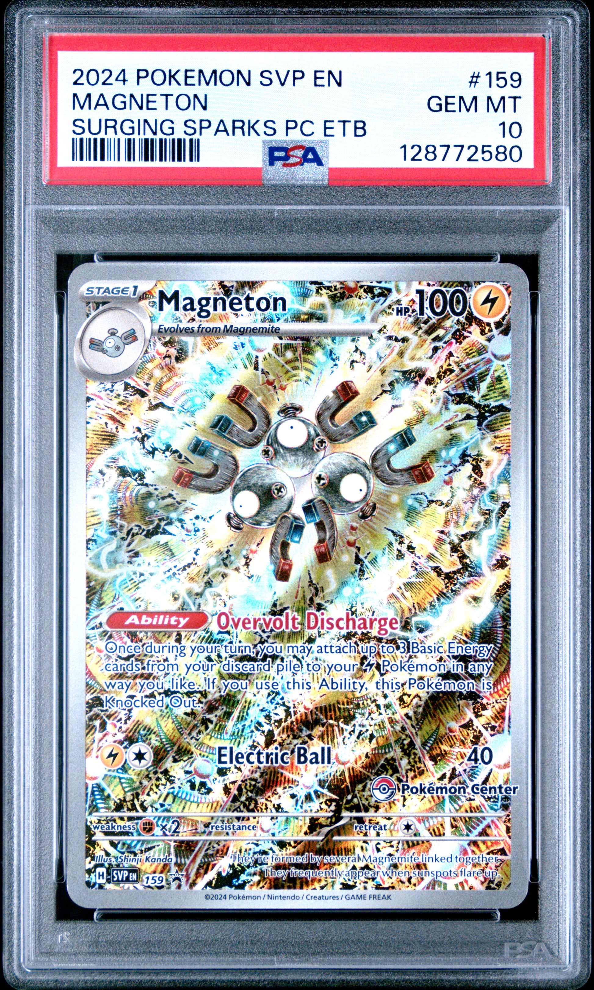Magneton 159 Surging Sparks Pokemon Center Elite Trainer Box Pokemon PSA 10