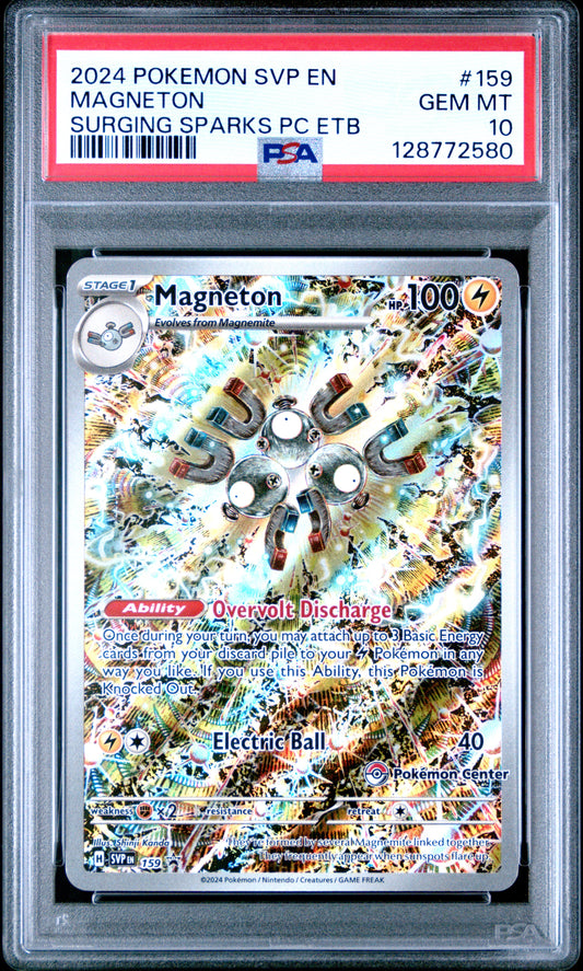 Magneton 159 Surging Sparks Pokemon Center Elite Trainer Box Pokemon PSA 10