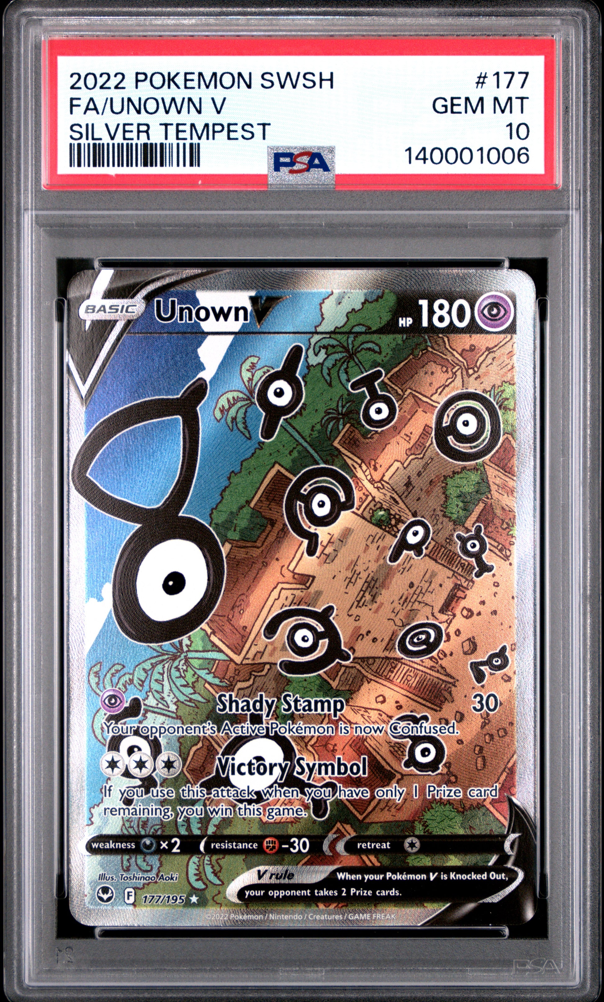 Unown V 177/195 Silver Tempest Pokemon PSA 10