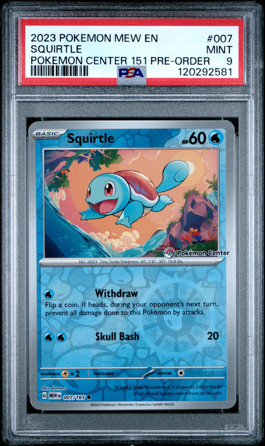 Squirtle 007/165 Holo 151 Pokemon PSA 9